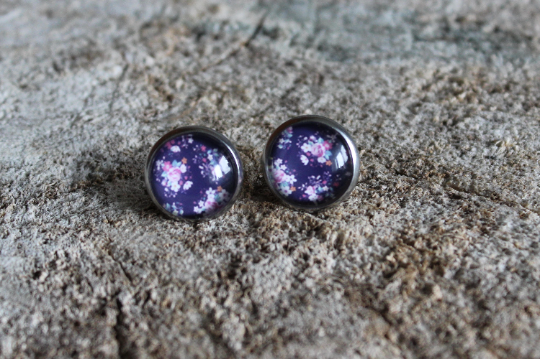 Petites merveilles fleurie fond mauve (bo-1285)