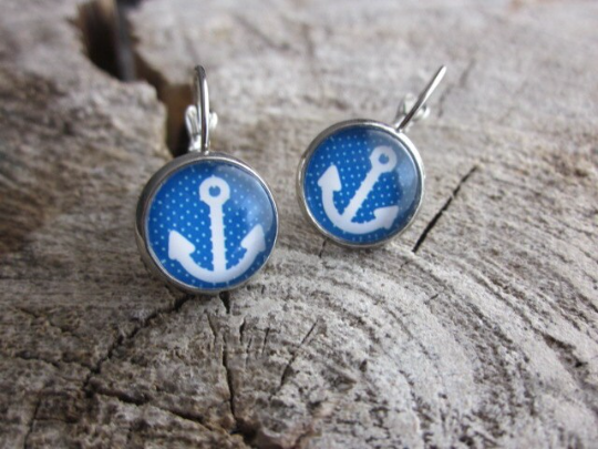 Petites merveilles ancre fond bleu (bo-724)