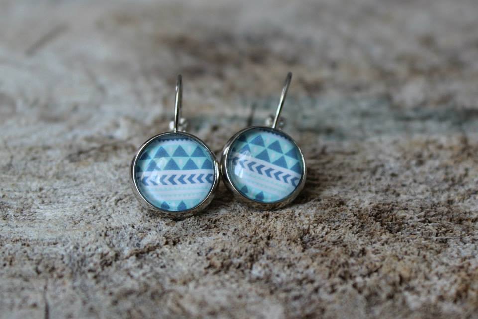 Petites merveilles motif aztec bleu (BO-958)
