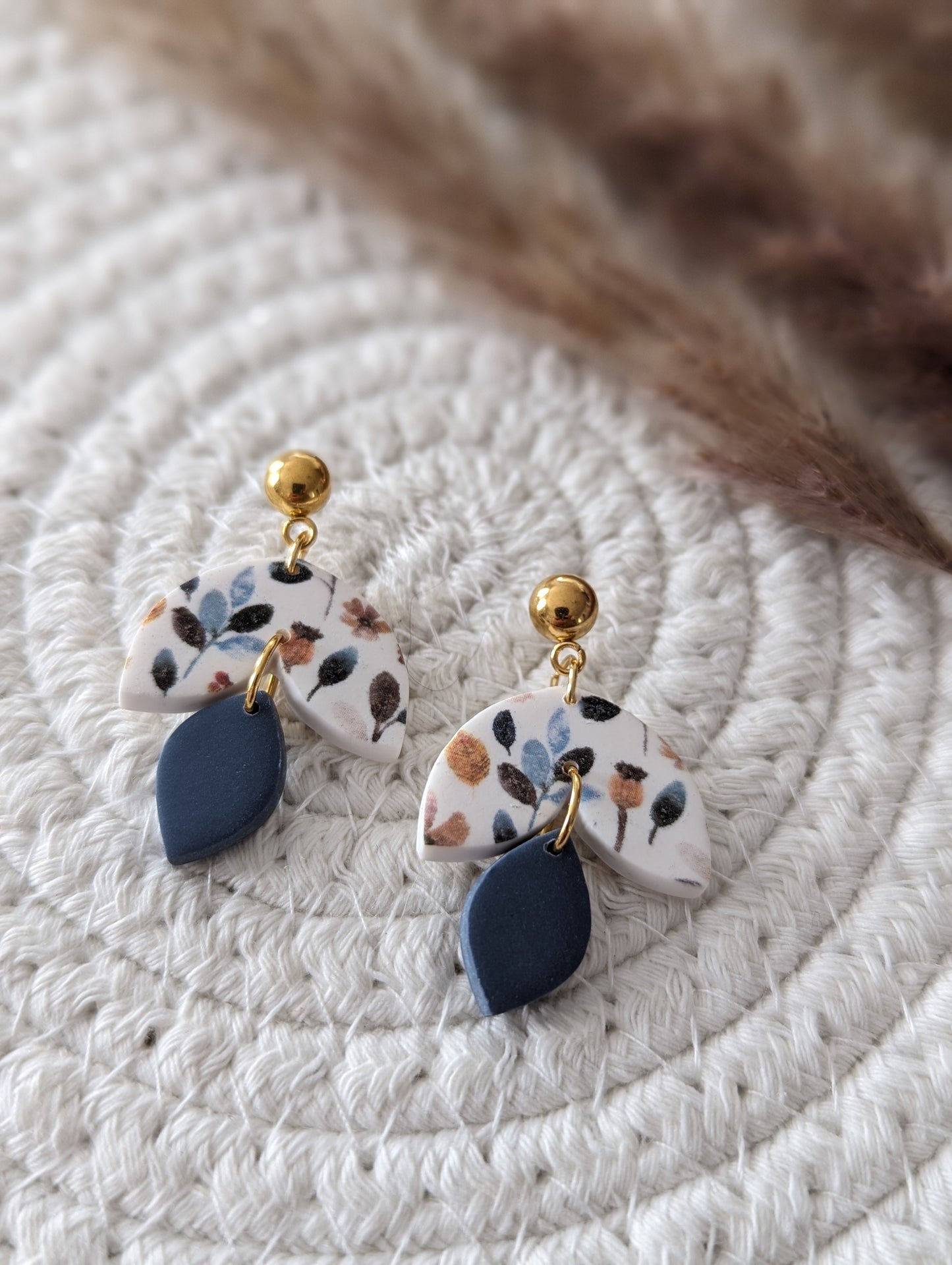 Boucles d'oreilles pendentif en argile polymère (BO-1850)
