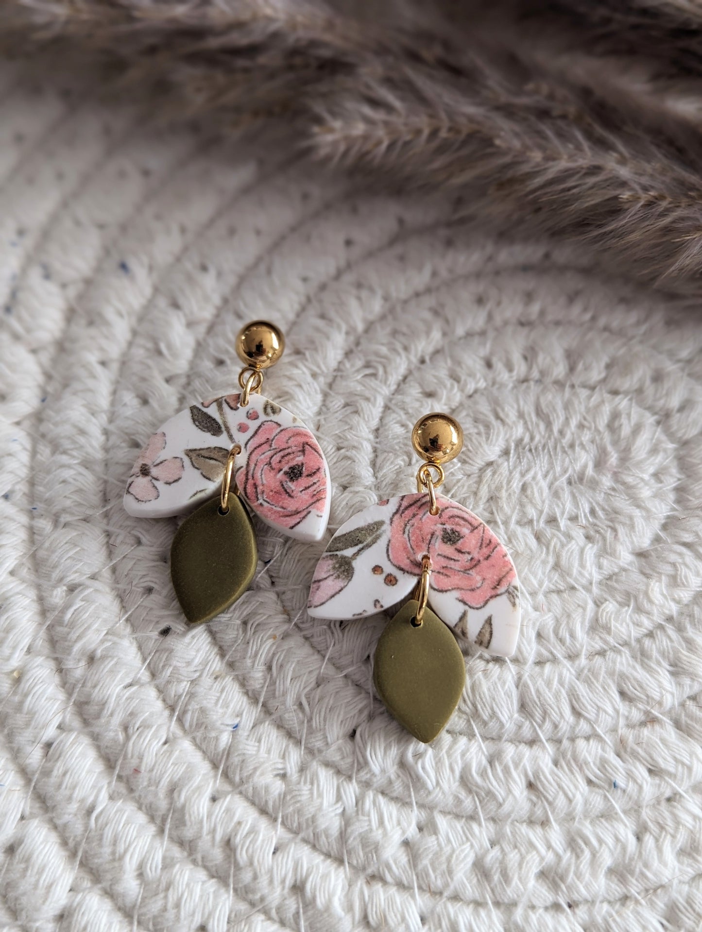 Boucles d'oreilles pendentif en argile polymère (BO-1850)