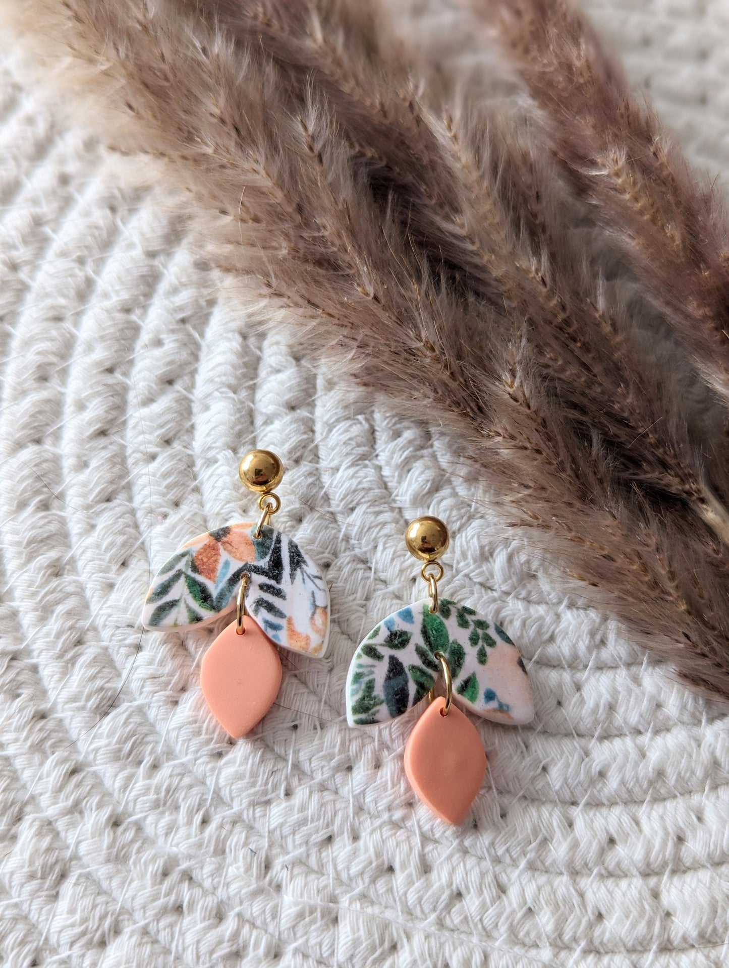 Boucles d'oreilles pendentif en argile polymère (BO-1850)