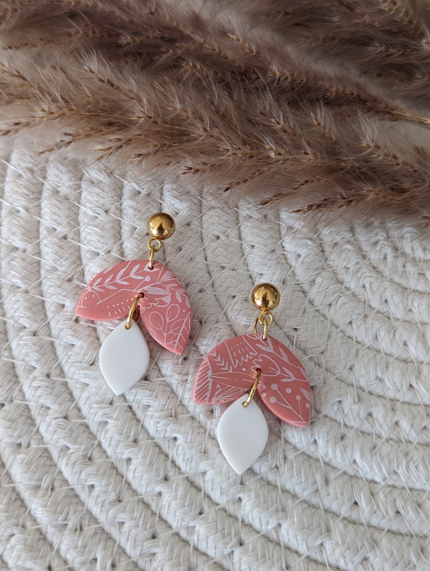 Boucles d'oreilles pendentif en argile polymère (BO-1850)
