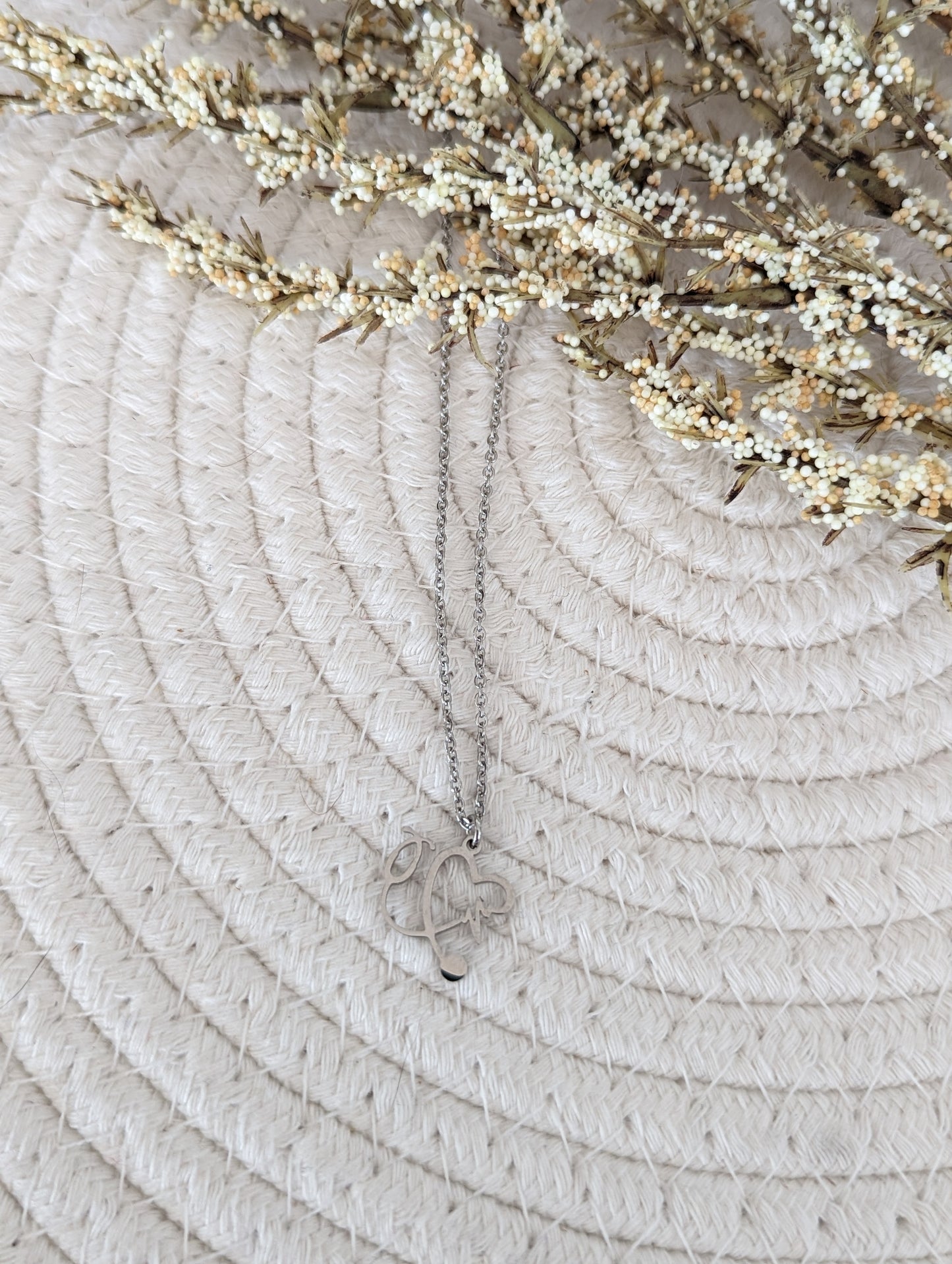 Collier acier inoxydable pendentif soin santé / infirmière (CO-211)