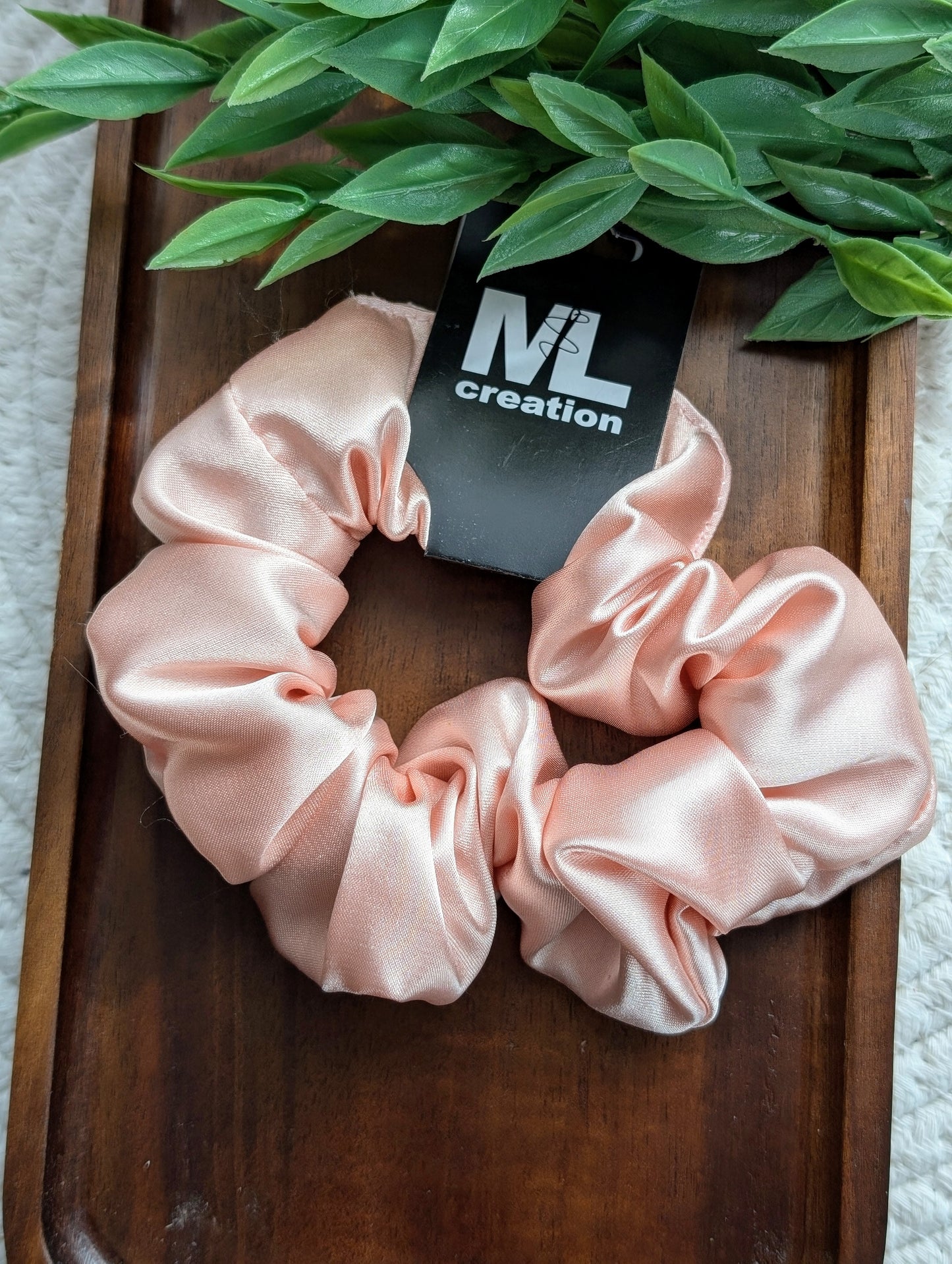 Chouchou satin pêche | Mlcréation