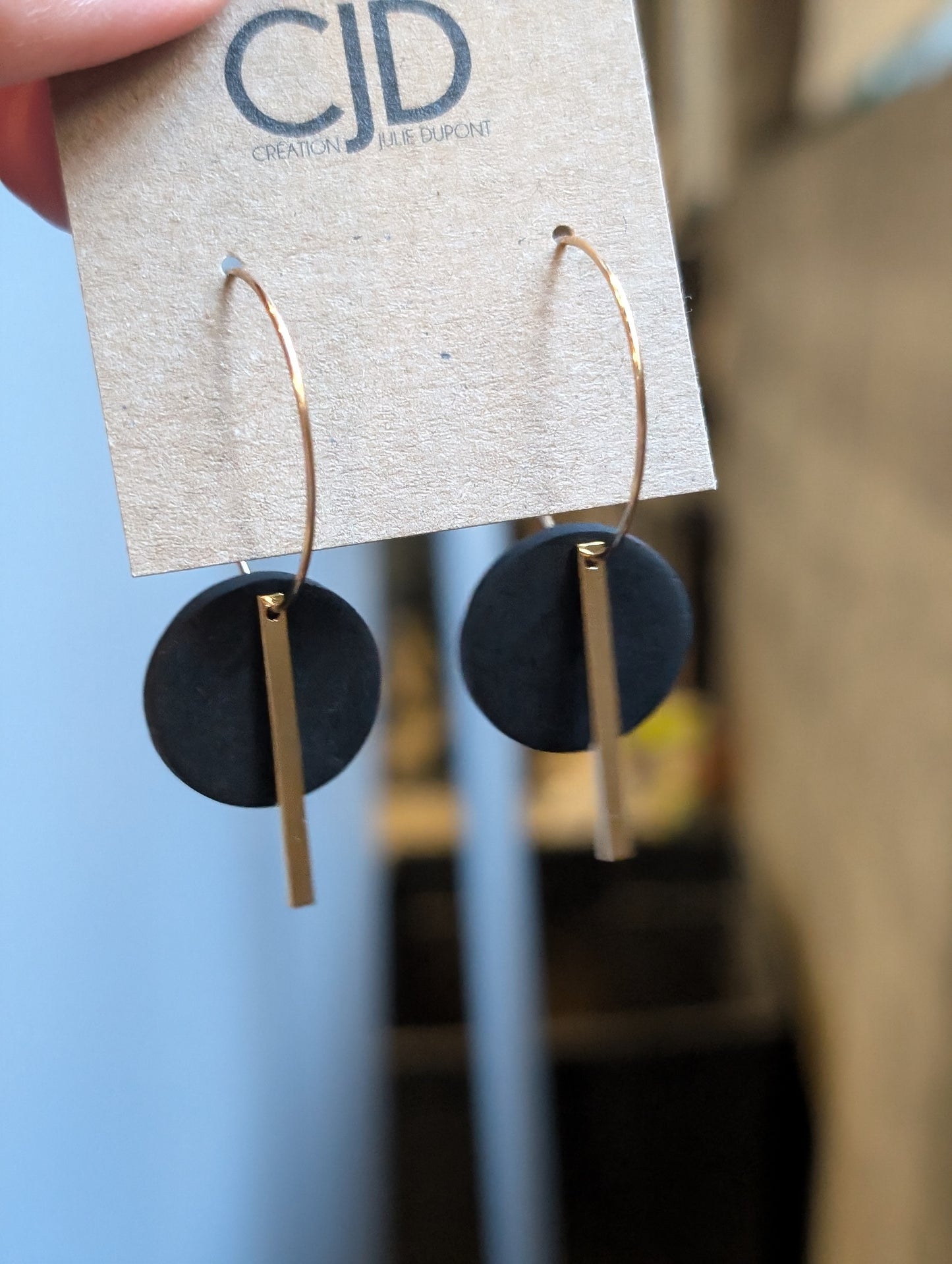 Boucles d'oreilles rond argile style créole (BO-1895)