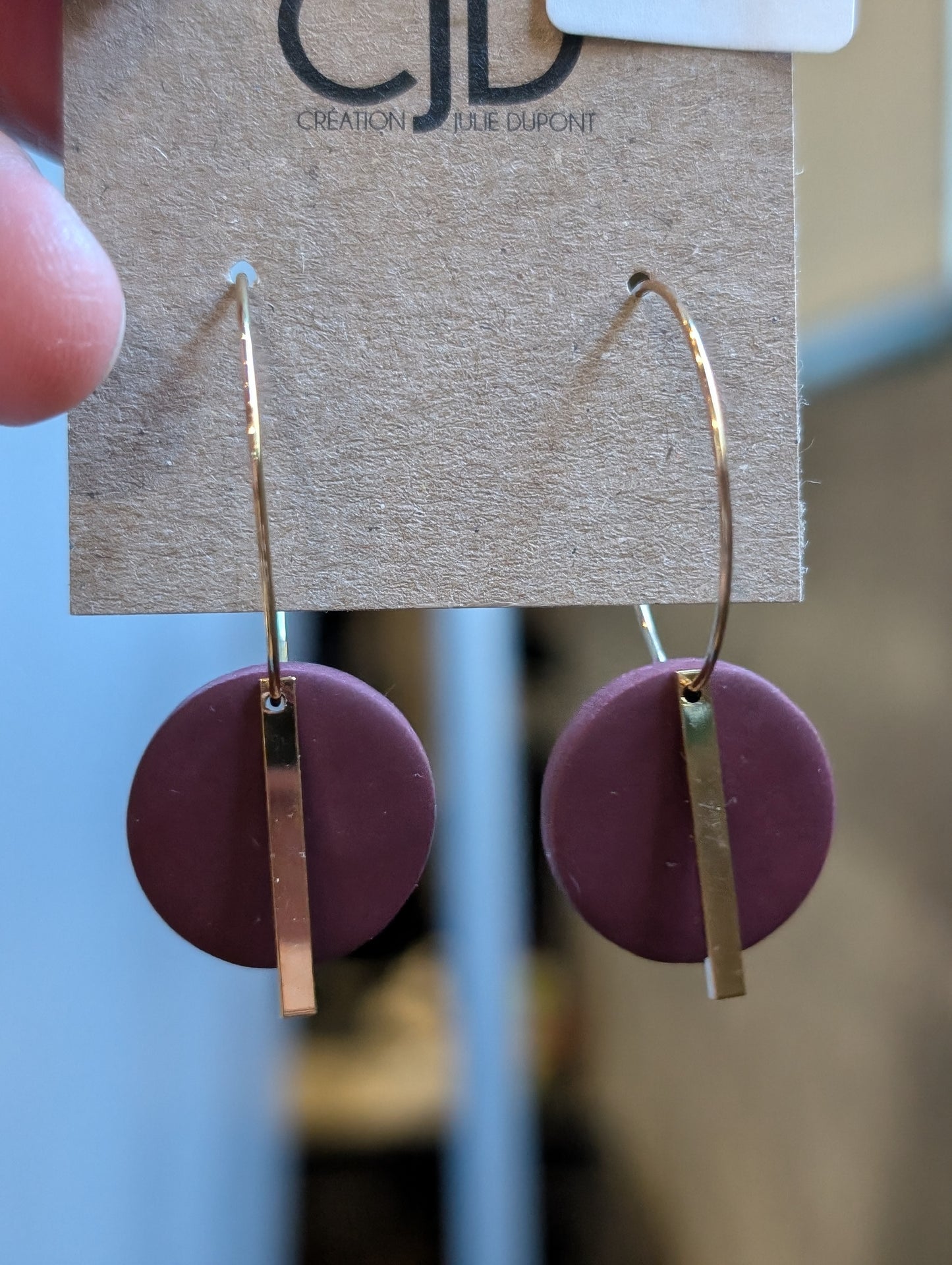 Boucles d'oreilles rond argile style créole (BO-1895)
