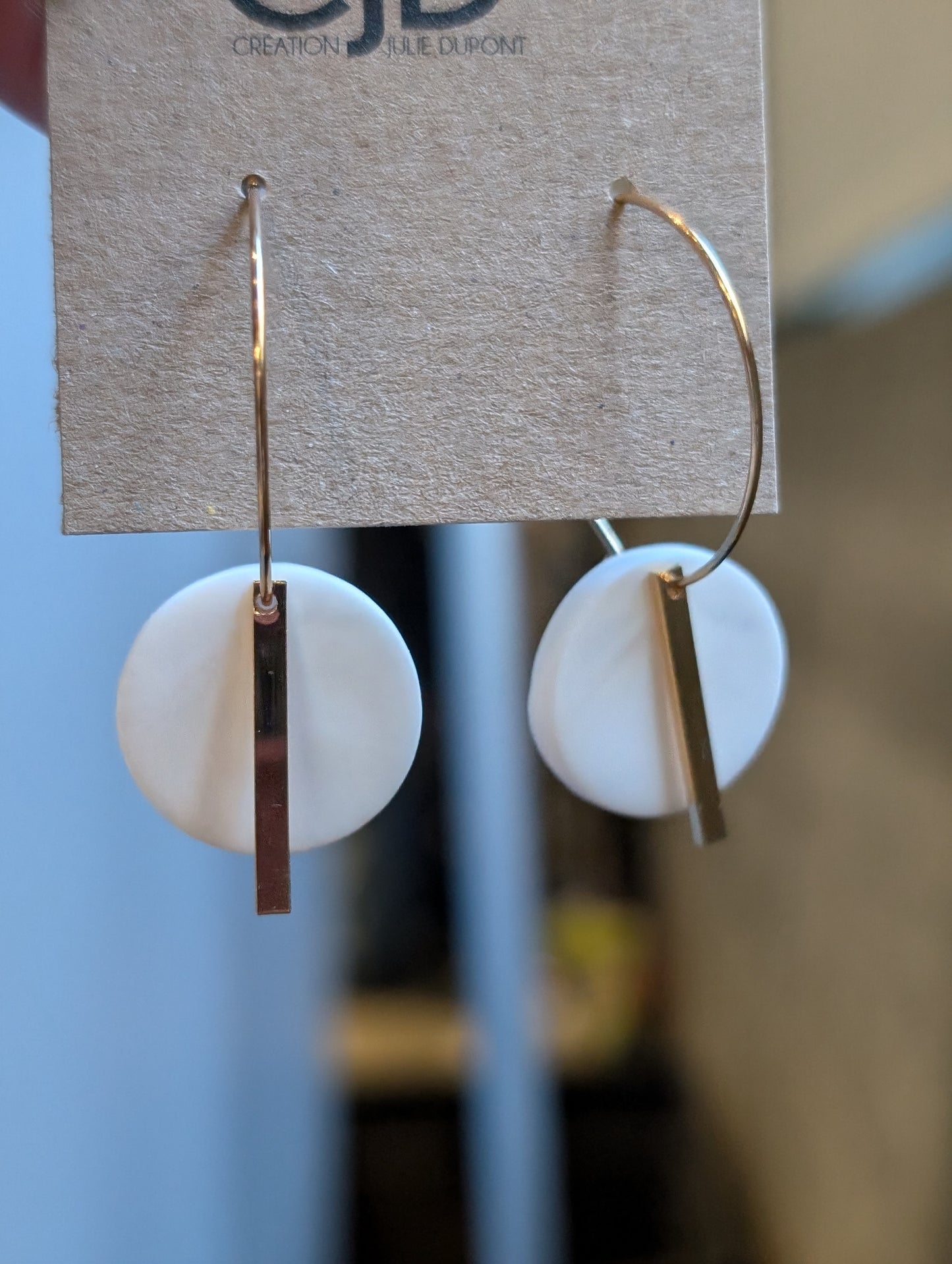 Boucles d'oreilles rond argile style créole (BO-1895)