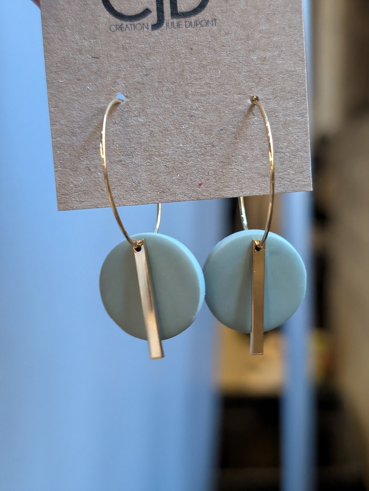 Boucles d'oreilles rond argile style créole (BO-1895)