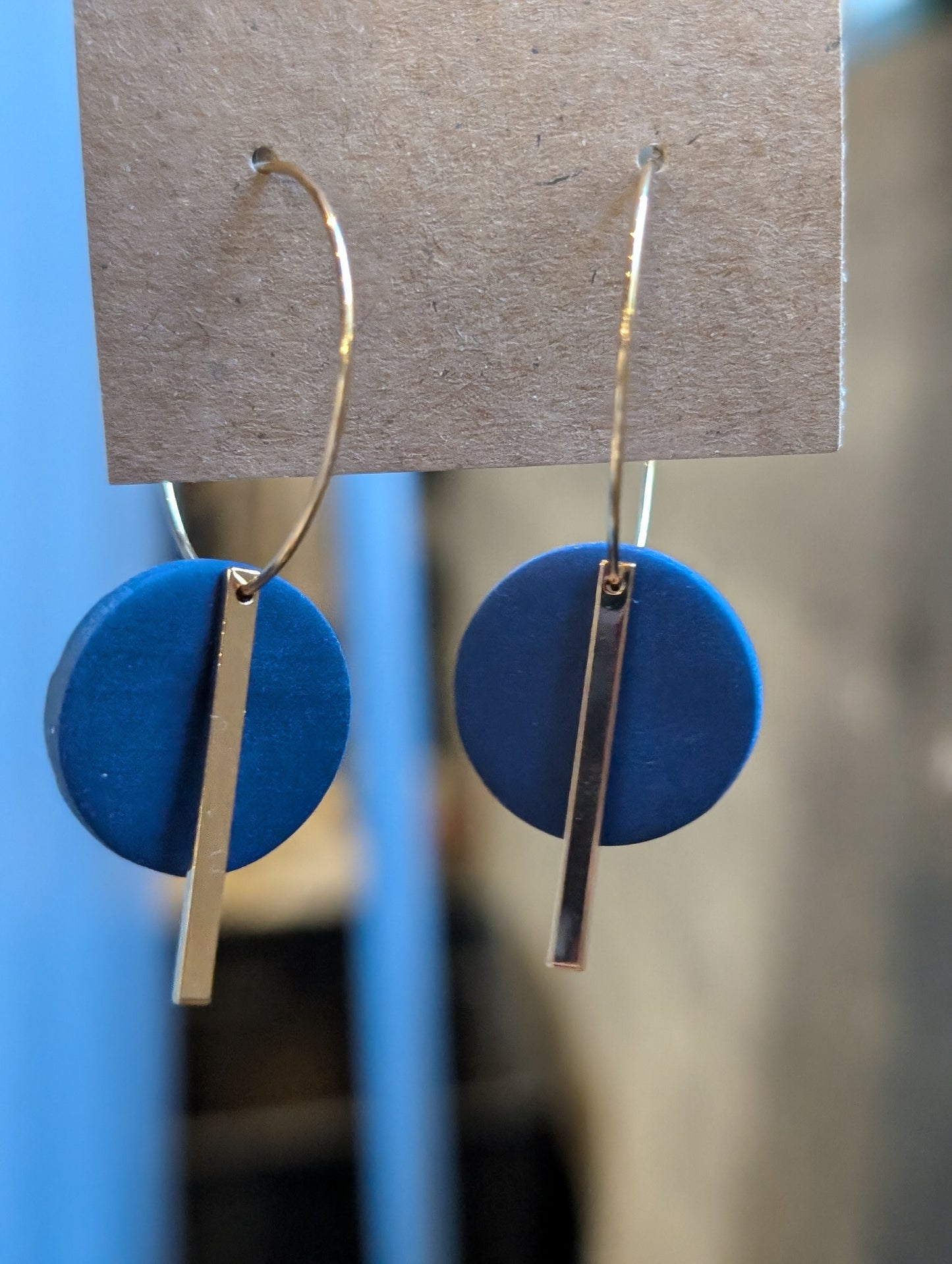 Boucles d'oreilles rond argile style créole (BO-1895)