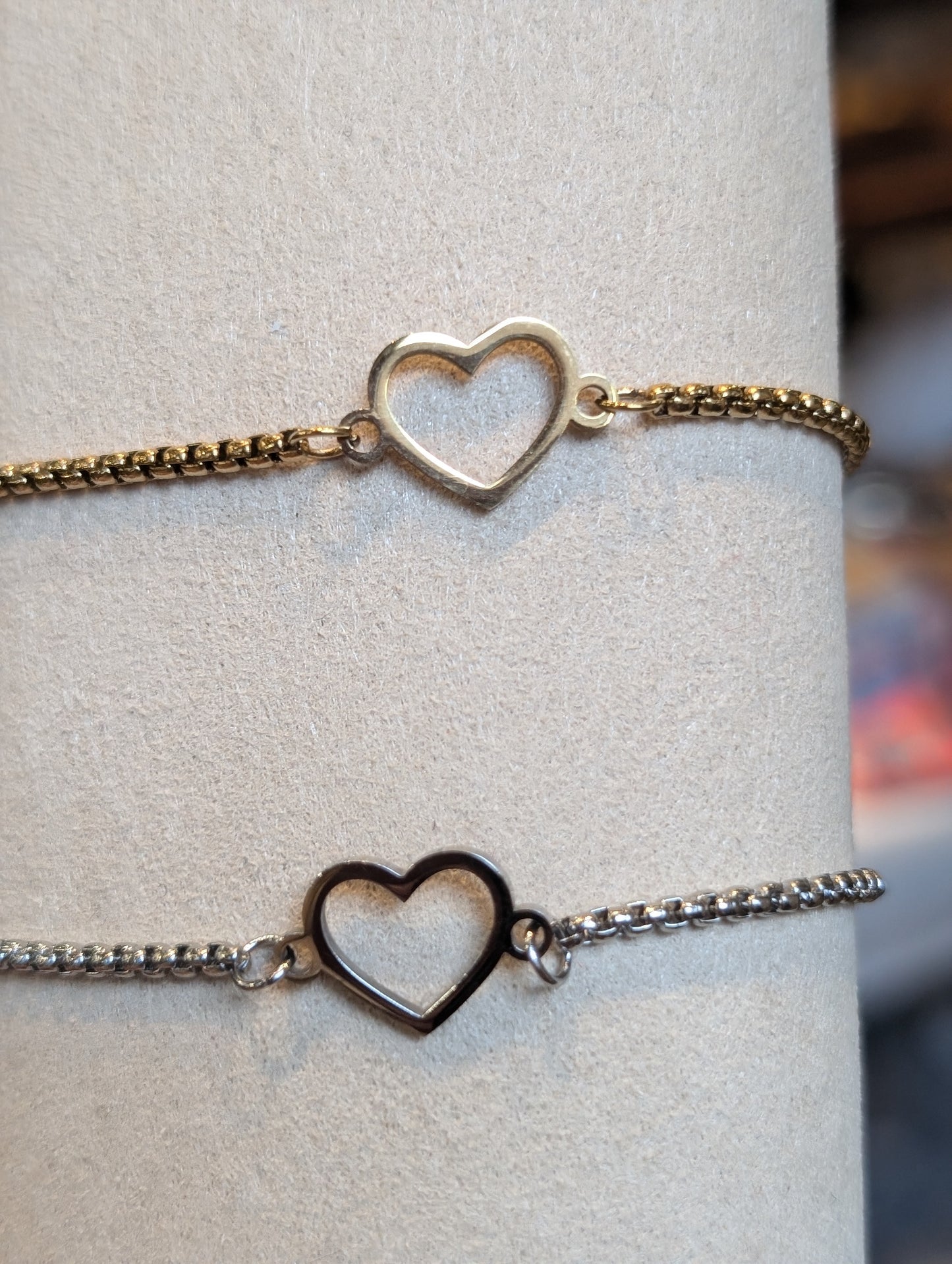 Bracelet acier inoxydable coeur (Br-91)