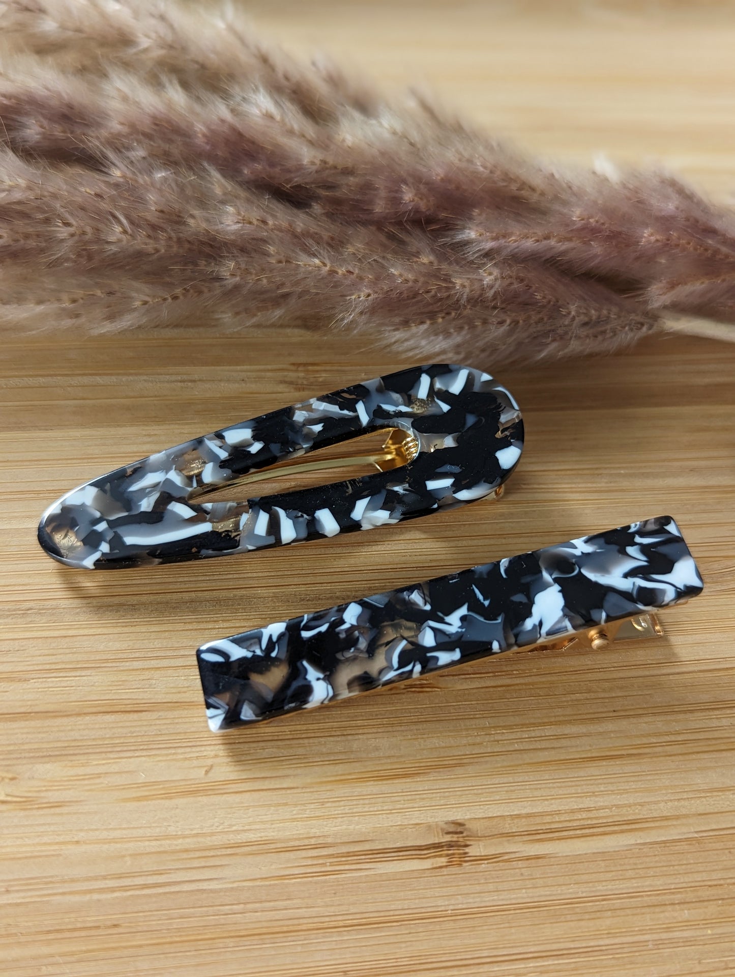 Duo de pinces à cheveux en acetate