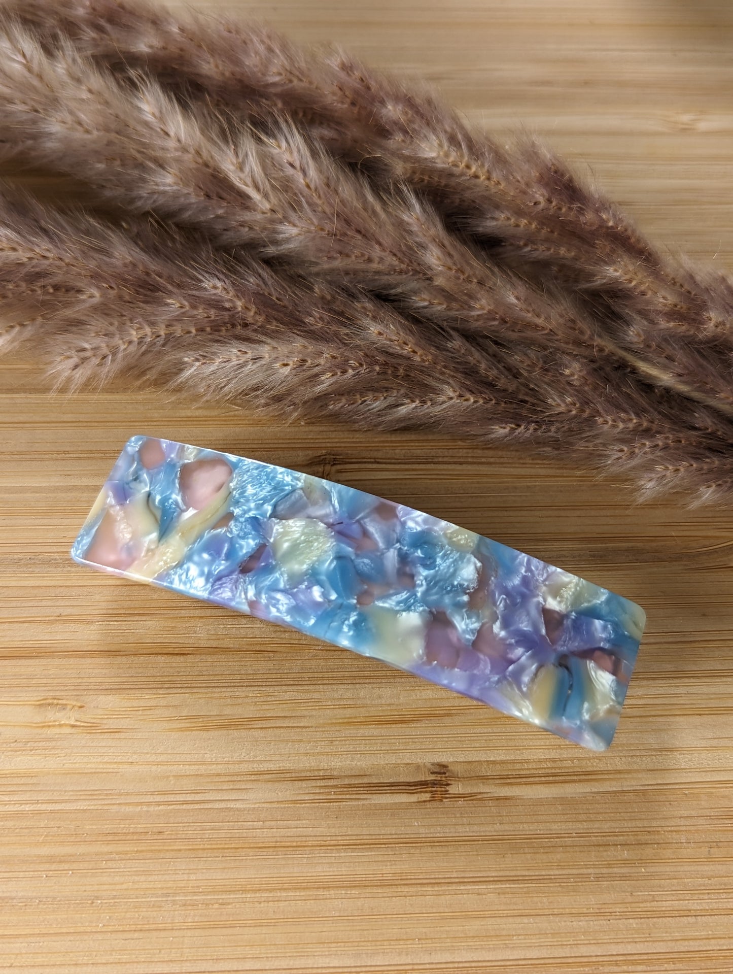 Barrette en acetate // acetate hair clip - Bleu mauve