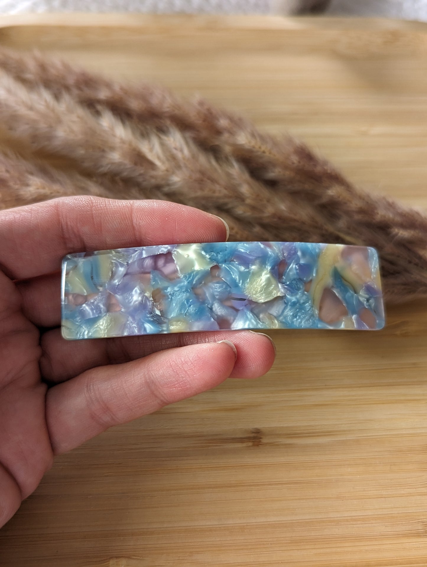 Barrette en acetate // acetate hair clip - nacré