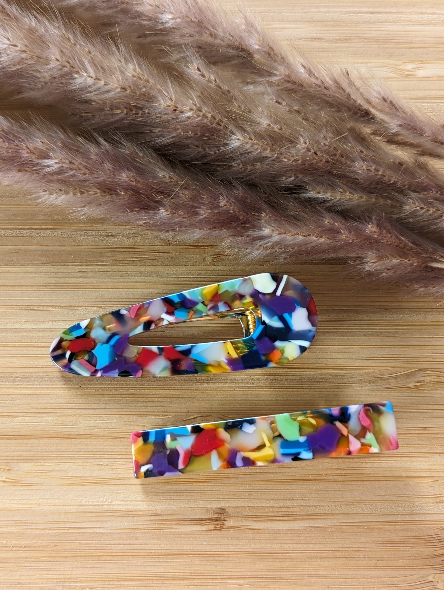 Duo de pinces à cheveux en acetate