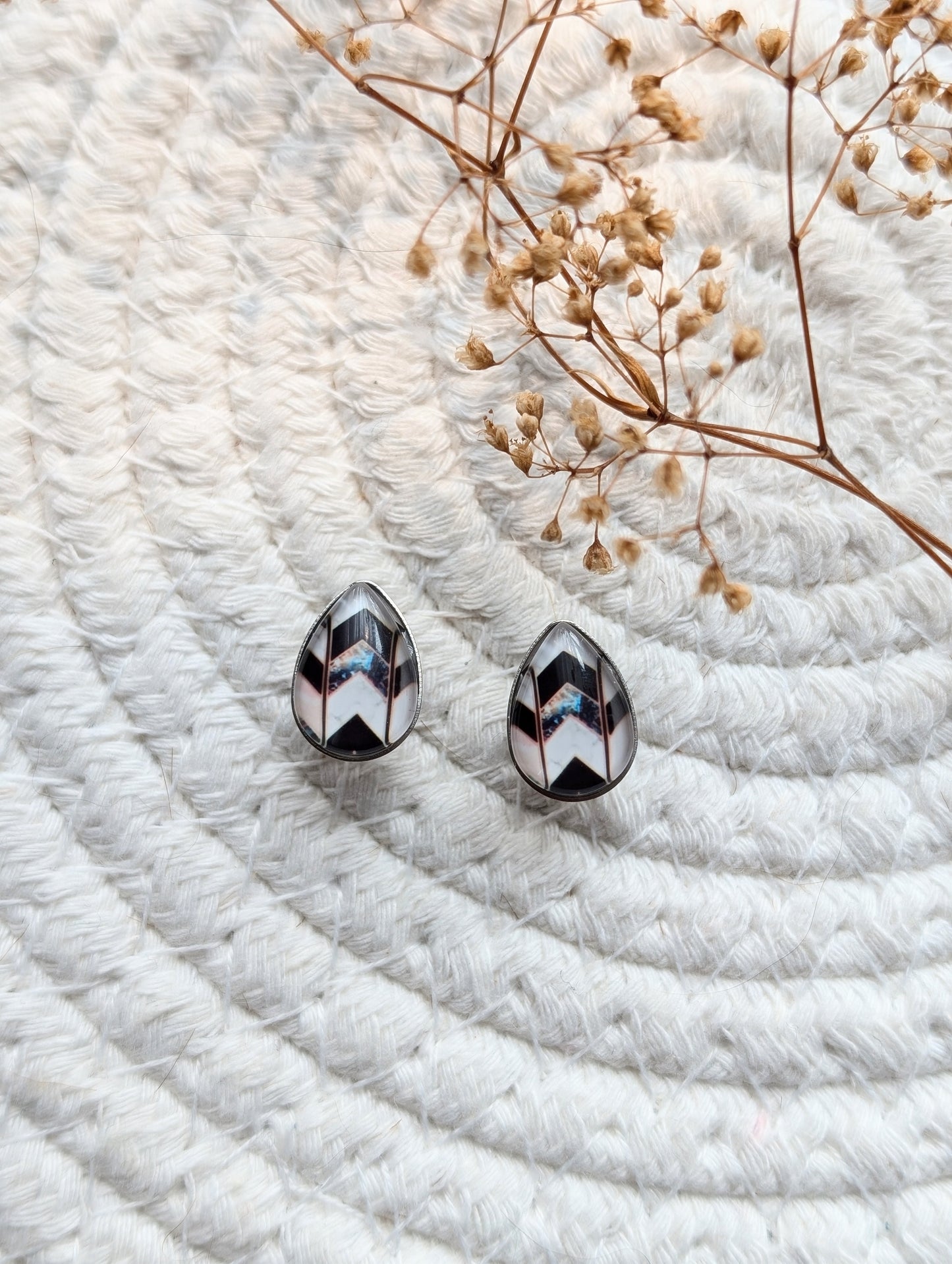 Petites merveilles motif chevron // Goutte d'eau // fait au quebec (BO-1885-G)