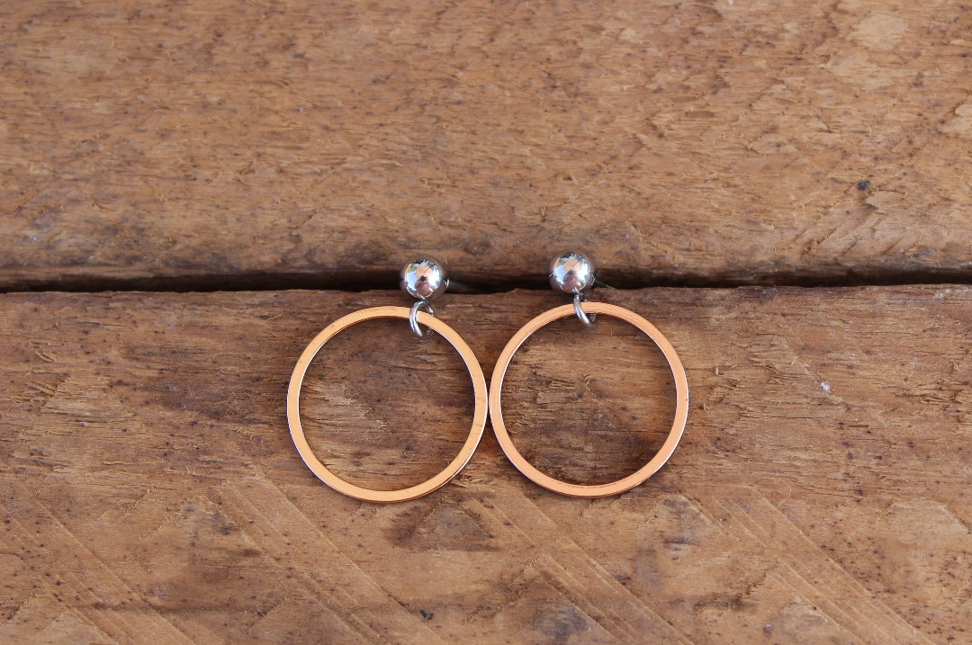 Boucles d'oreilles minimalistes anneau (bo-1070)