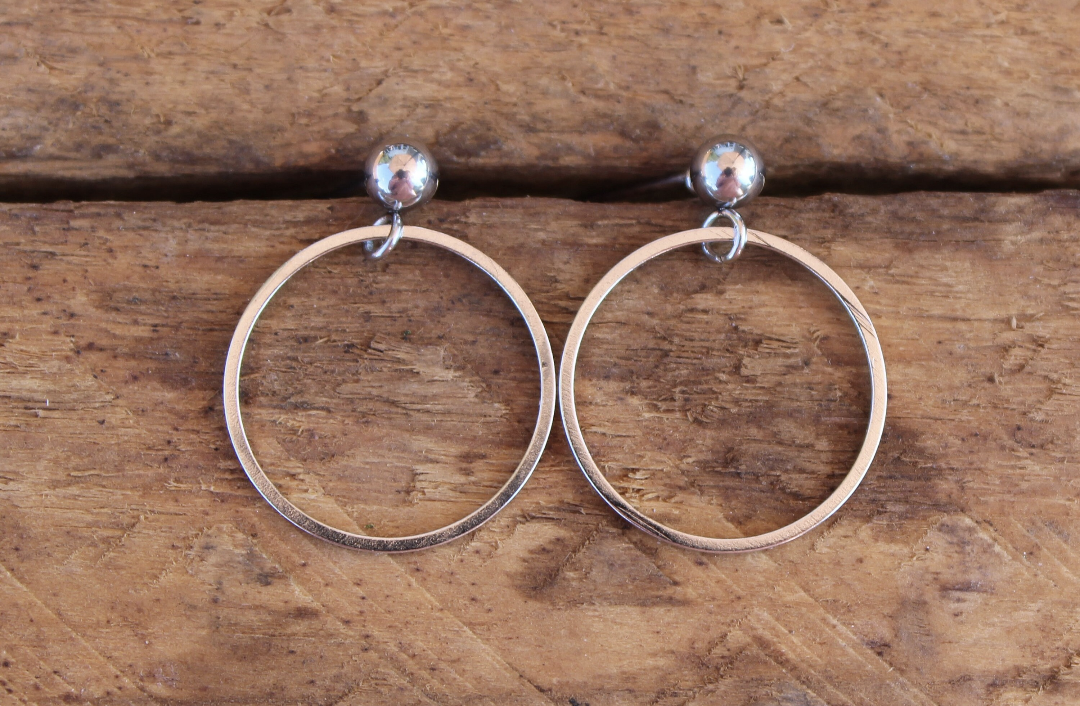 Boucles d'oreilles minimalistes anneau (bo-1070)