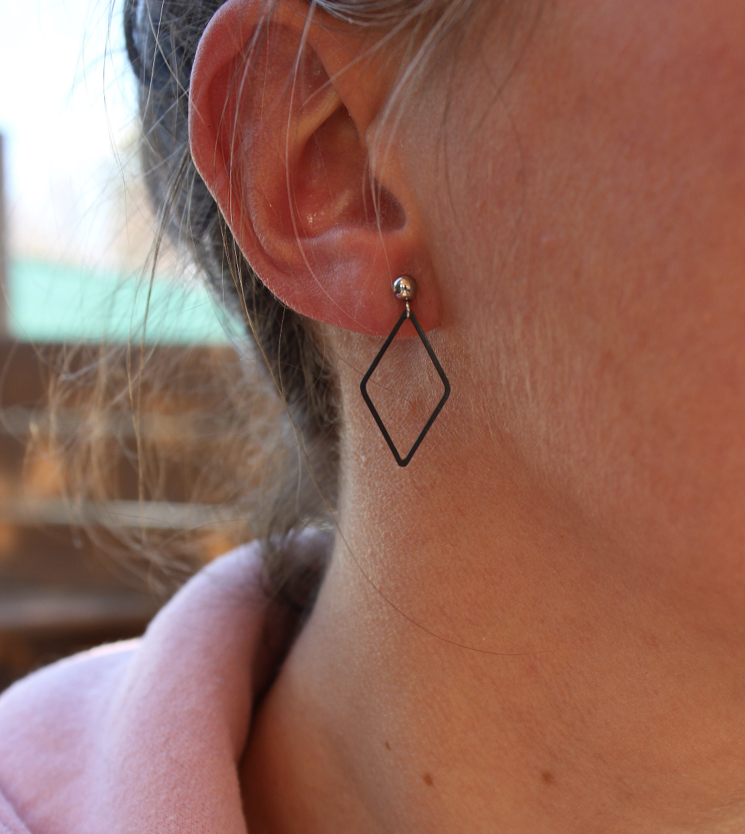 Boucles d'oreilles minimalistes lozange (bo-1151