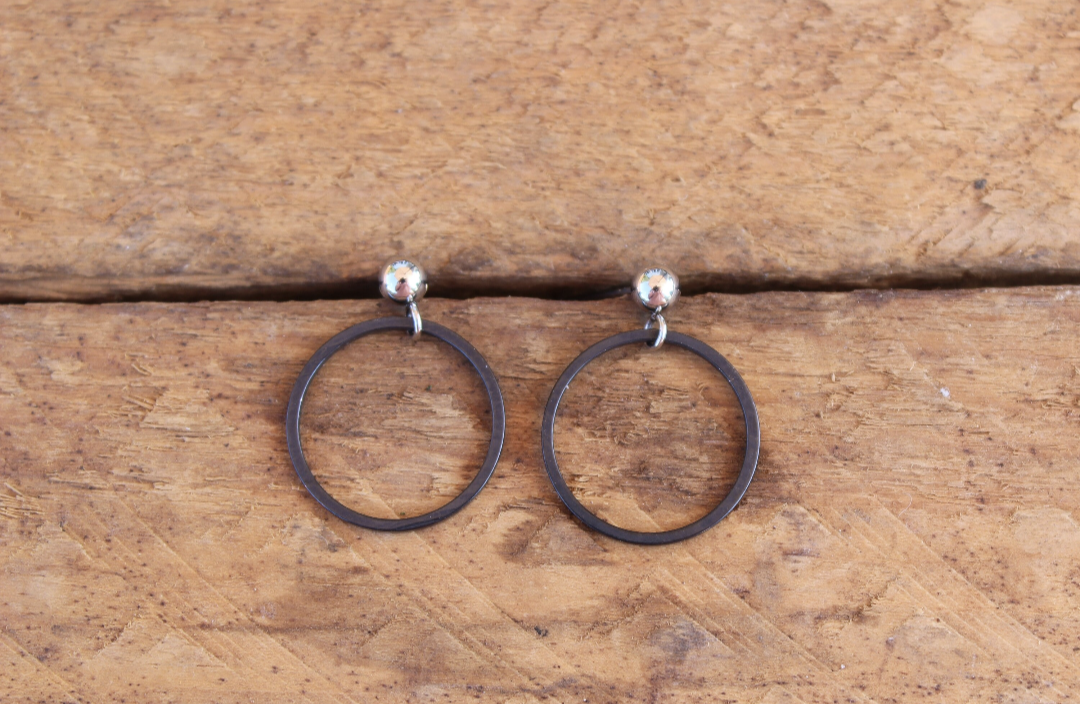Boucles d'oreilles minimalistes anneau (bo-1070)