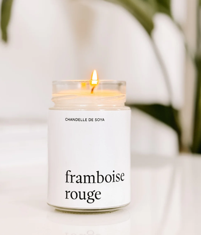 Chandelle de soya | Framboise rouge | Marée Chandelles