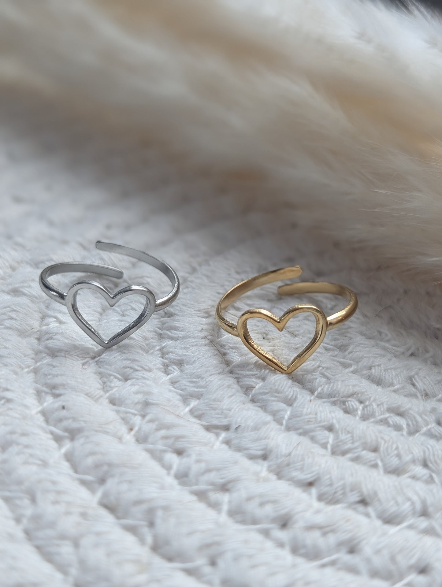 Bague ajustable coeur