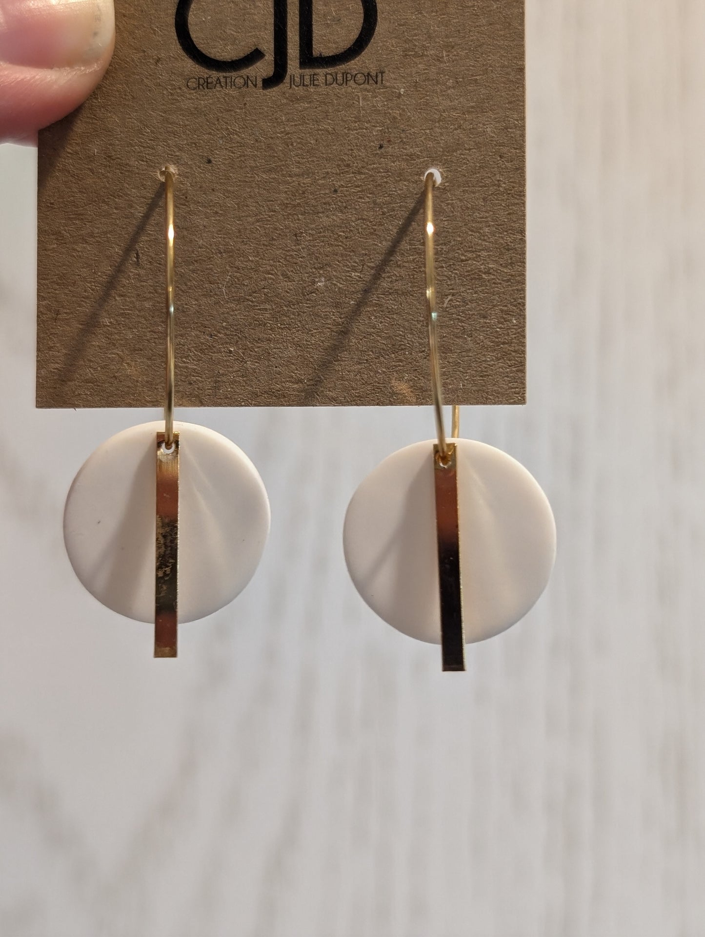 Boucles d'oreilles rond argile style créole (BO-1895)