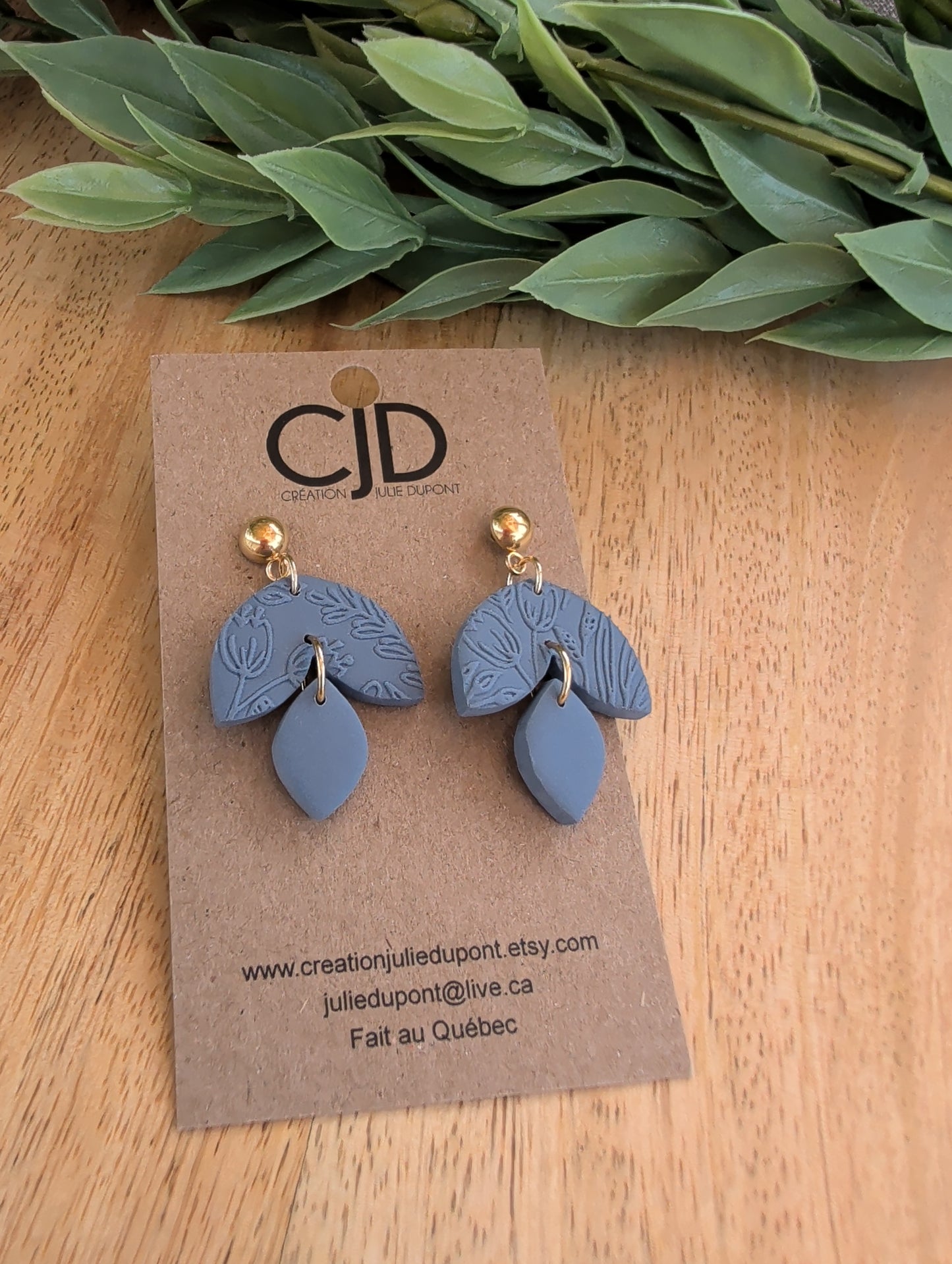Boucles d'oreilles pendentif en argile polymère (BO-1850)