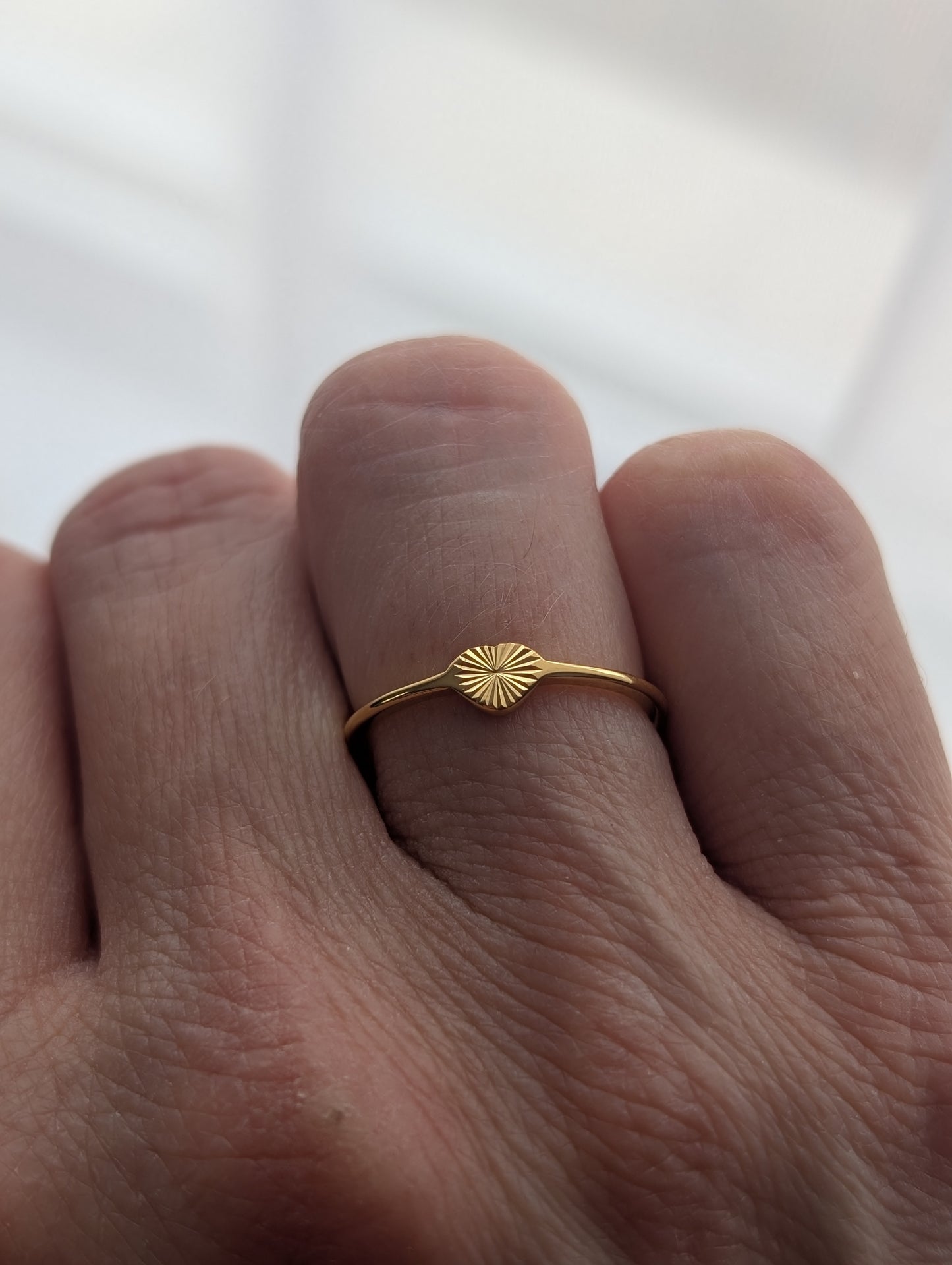 Bague mini coeur texturé
