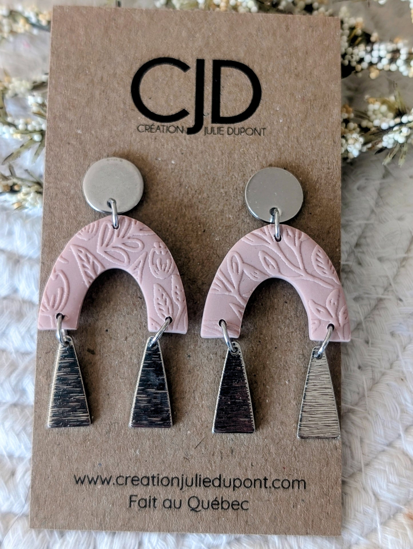 Boucles d'oreilles arche en argile polymère (BO-1726)