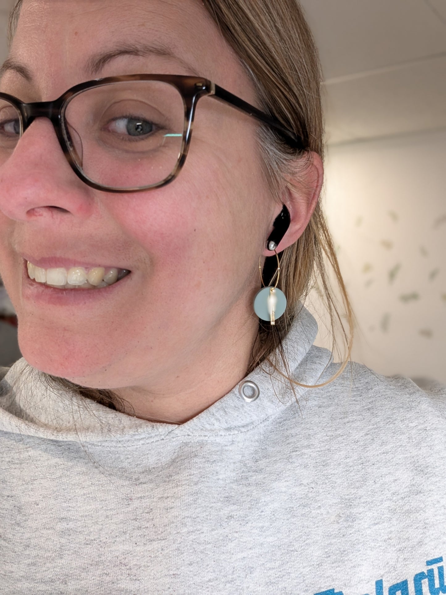 Boucles d'oreilles rond argile style créole (BO-1895)
