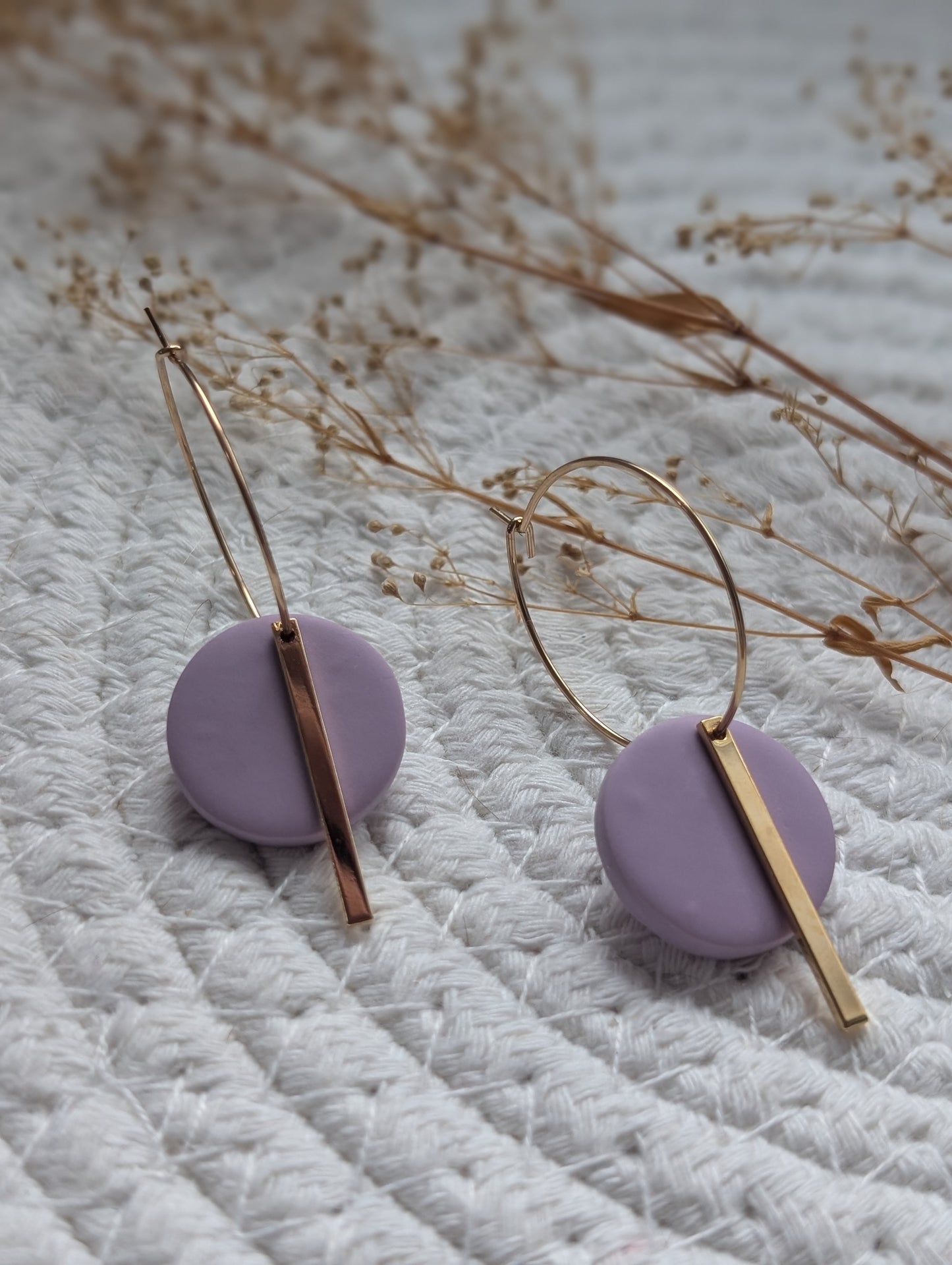 Boucles d'oreilles rond argile style créole (BO-1895)