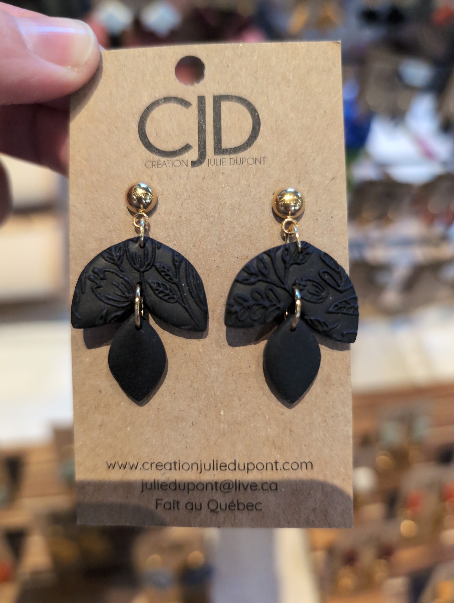 Boucles d'oreilles pendentif en argile polymère (BO-1850)