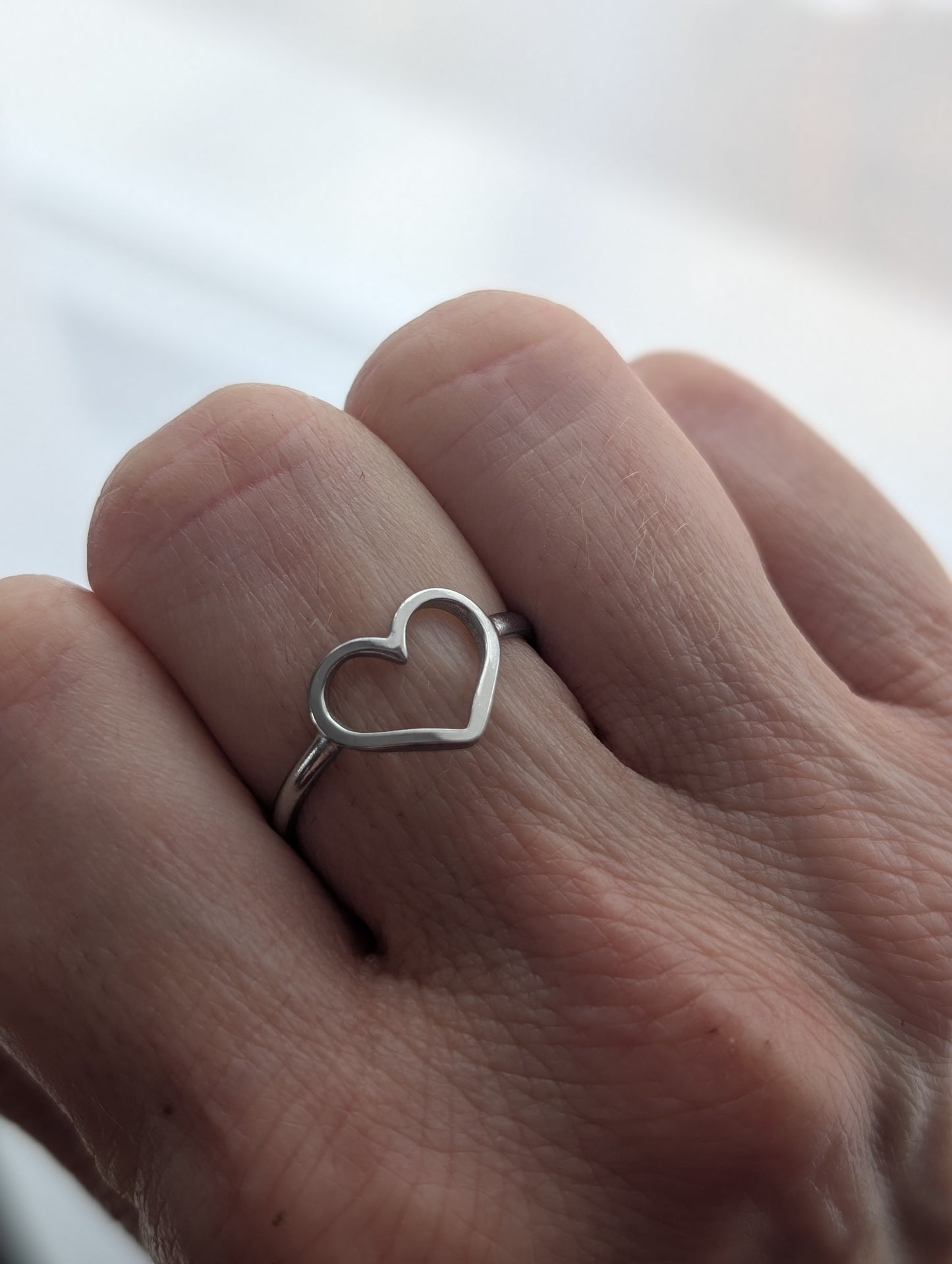 Bague ajustable coeur