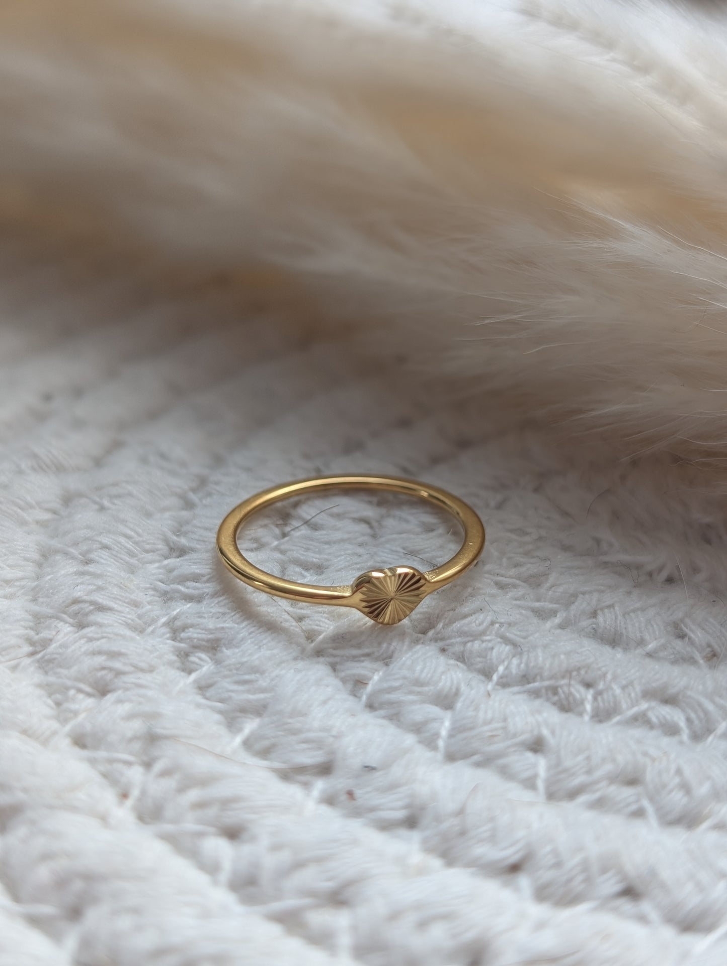 Bague mini coeur texturé