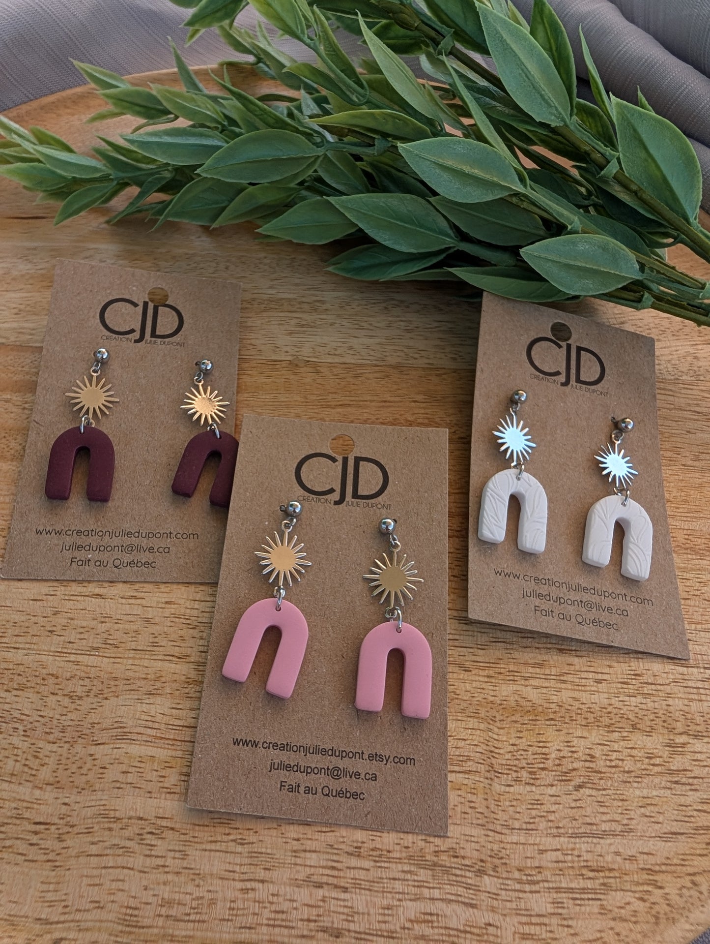 Boucles d'oreilles en argile polymère (bo-1655)