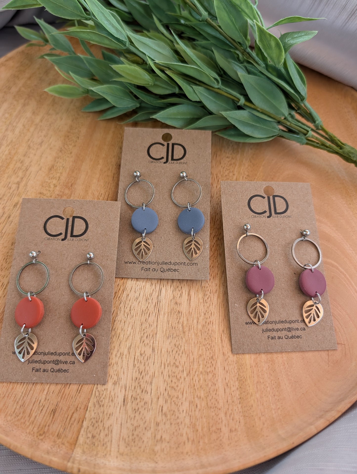 Boucles d'oreilles argile polymère // polymer clay earrings // (bo-1893)
