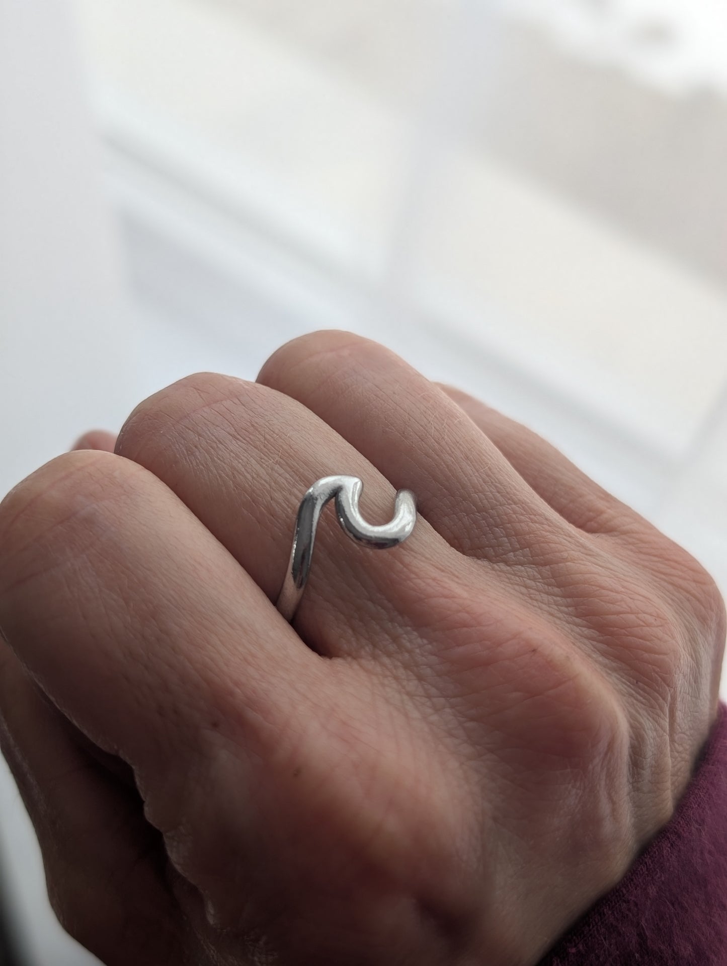 Bague ajustable vague