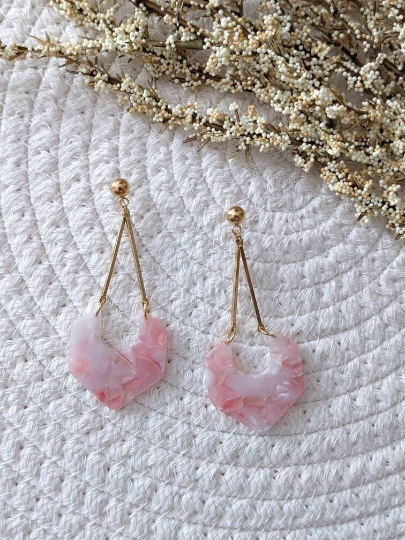 Boucles d'oreilles geometrique // acrylique // acetate earrings // geometric earrings // (BO-1577)