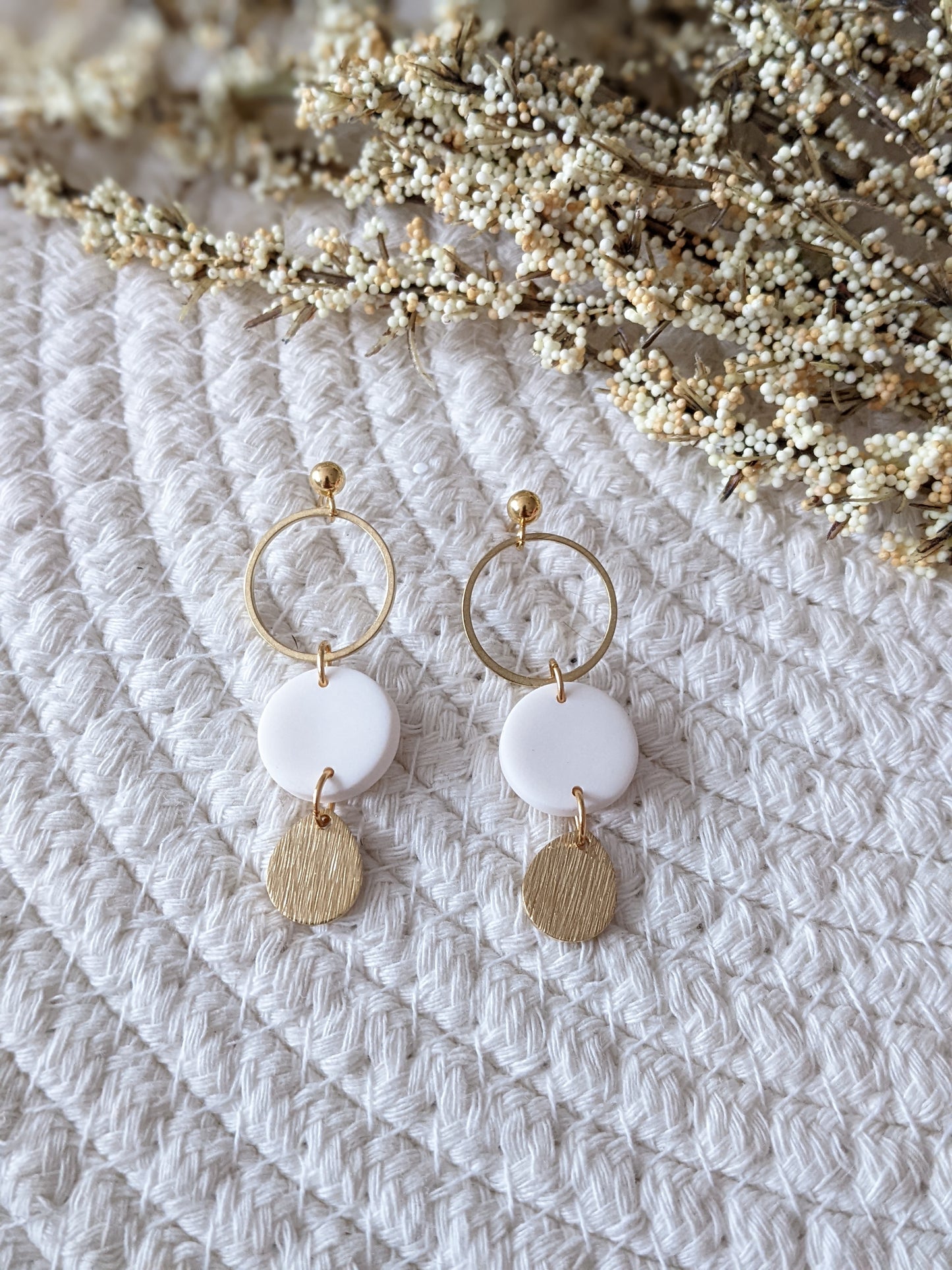 Boucles d'oreilles argile polymère // polymer clay earrings // (bo-1639)