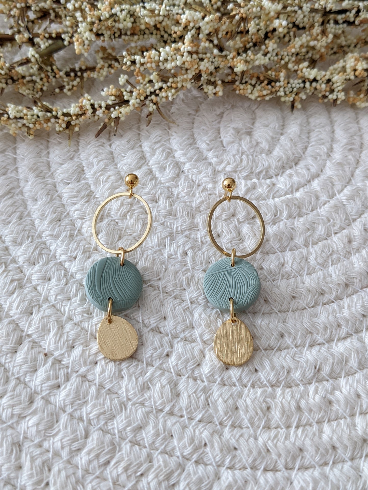 Boucles d'oreilles argile polymère // polymer clay earrings // (bo-1639)