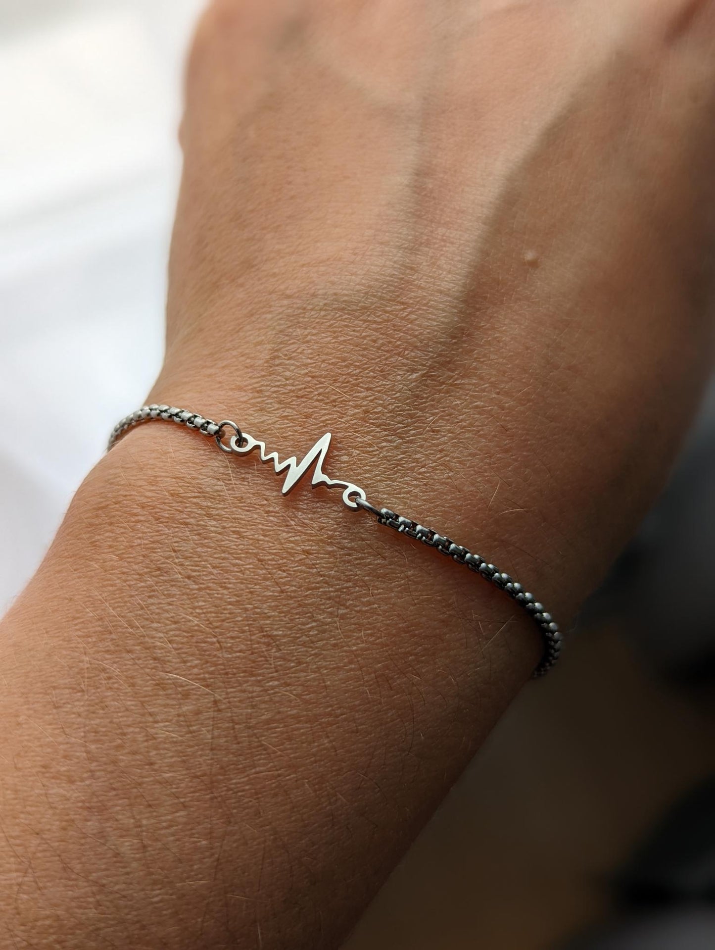 Bracelet inox rythme cardiaque | heartbeat stainless bracelet (Br-82)
