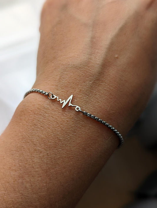 Bracelet inox rythme cardiaque | heartbeat stainless bracelet (Br-82)