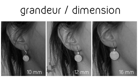Petites merveilles chevron bleu bois // eau // glass cabochon earrings // fait au quebec (BO-1432)