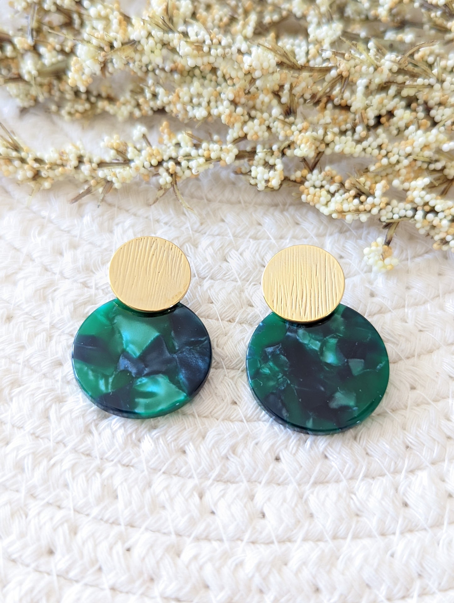 Boucles d'oreilles cercle // acrylique // acetate earrings // geometrique // cadeau pour elle // (bo-1514)