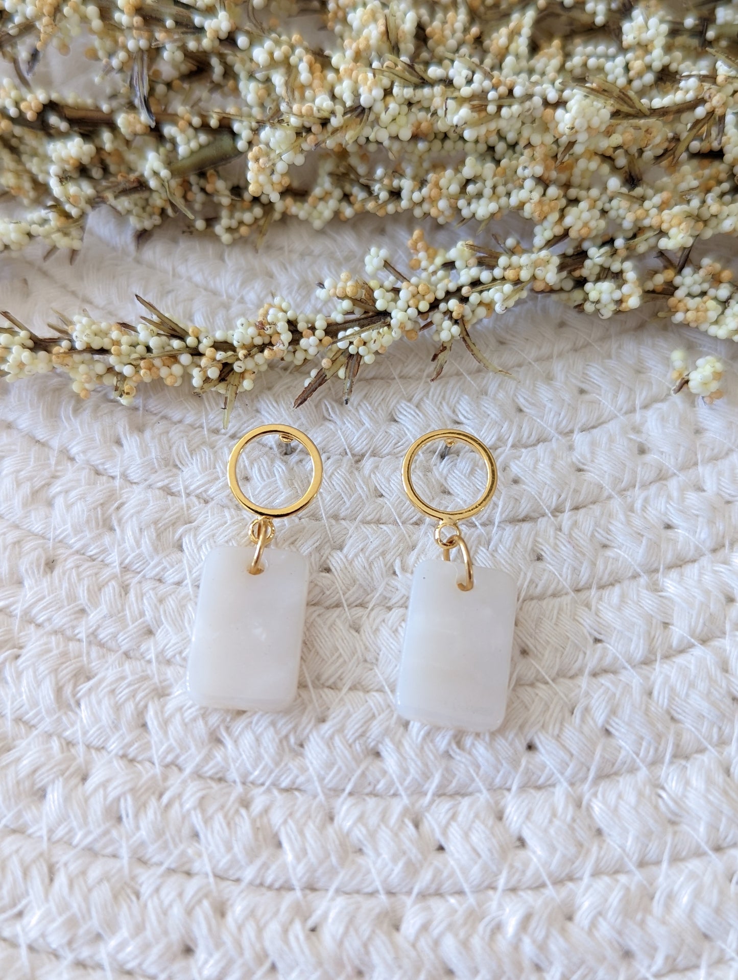 Boucles d'oreilles rectangle // acrylique // acetate earrings // geometrique // cadeau pour elle // (bo-1537)