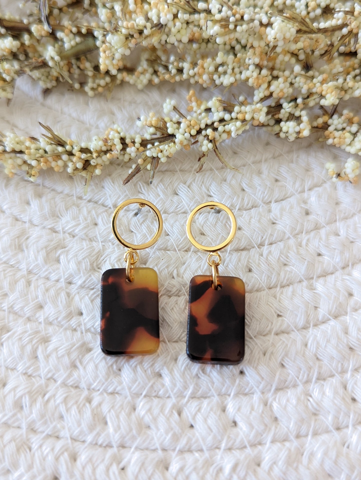 Boucles d'oreilles rectangle // acrylique // acetate earrings // geometrique // cadeau pour elle // (bo-1537)