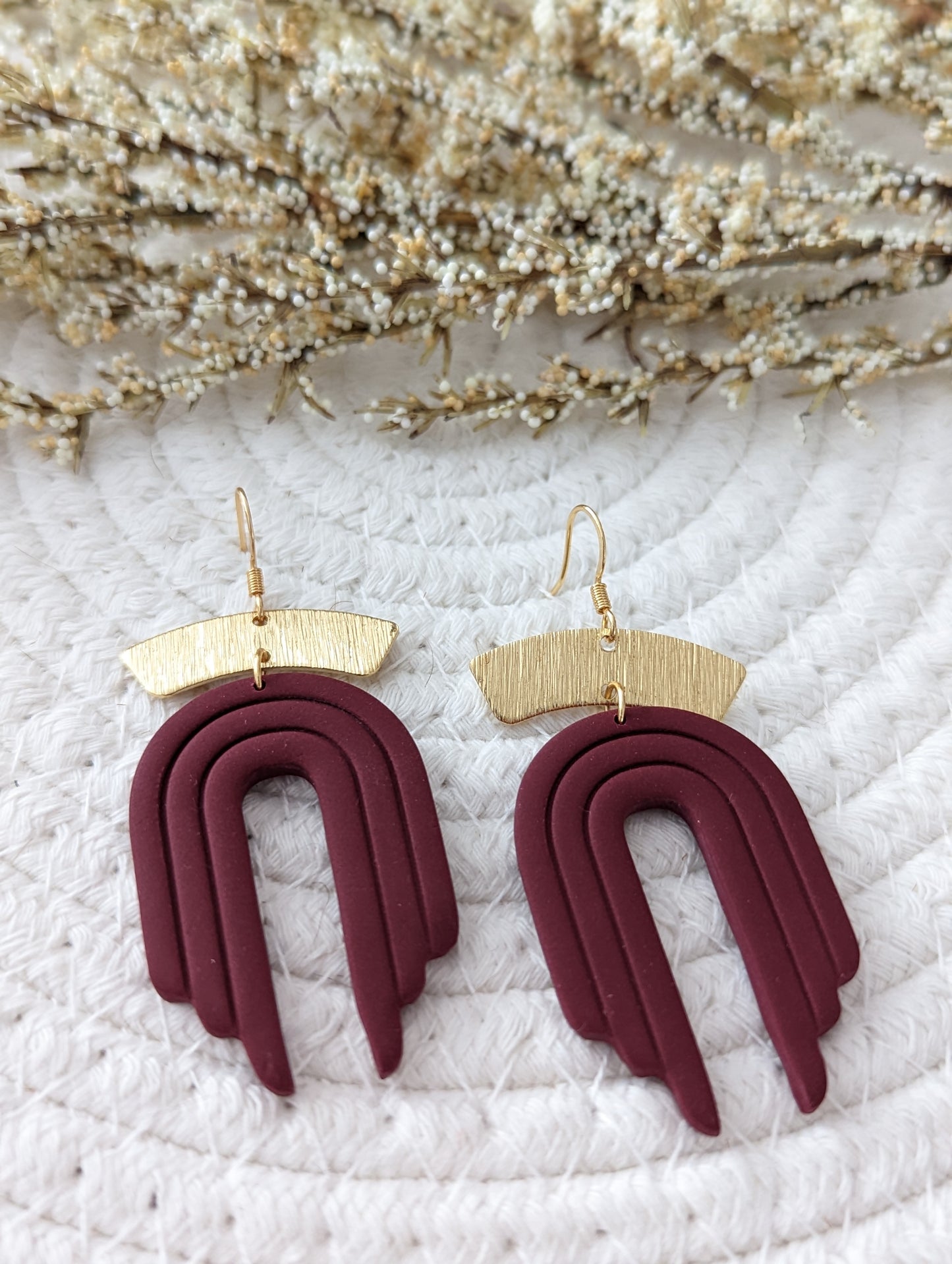 Boucles d'oreilles grande arche en argile (bo-1770)