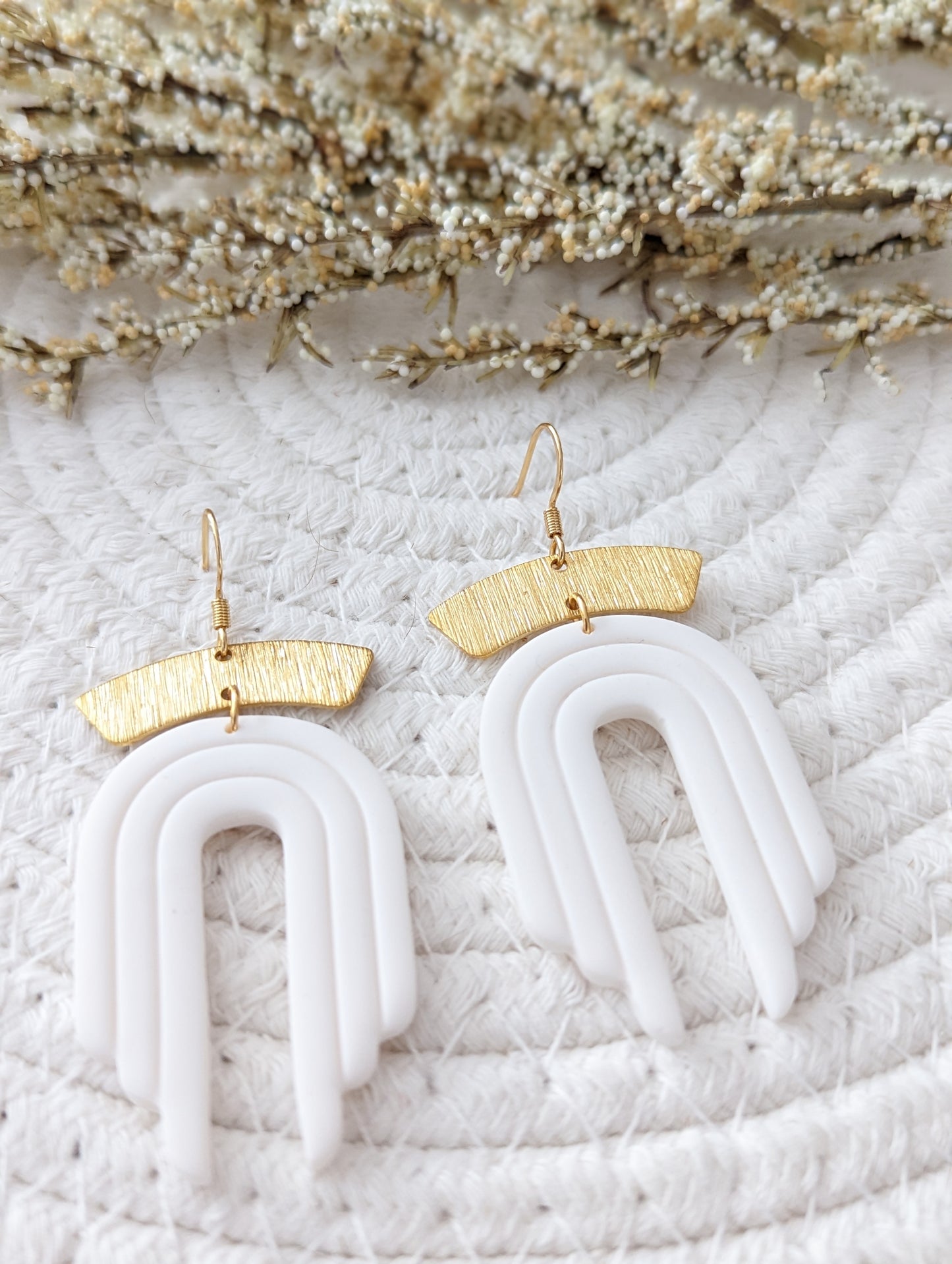 Boucles d'oreilles grande arche en argile (bo-1770)