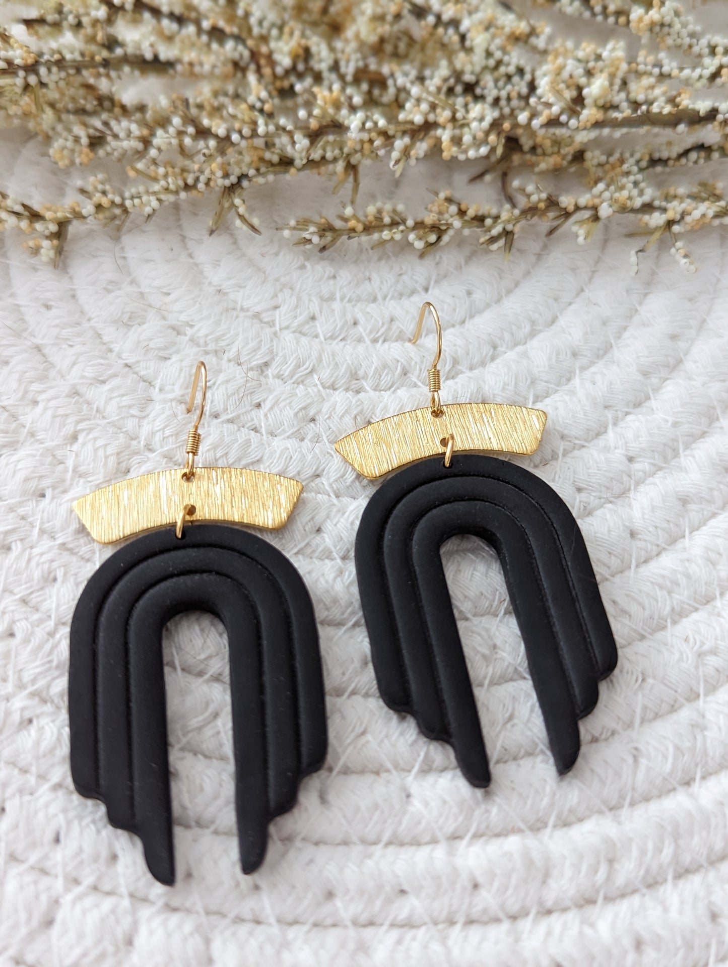 Boucles d'oreilles grande arche en argile (bo-1770)